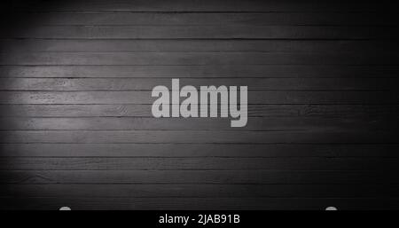 Dark wooden background. Black wood background or texture. Horizontal black wooden board. Stock Photo