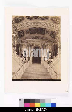 1st, University ring 2 - Burgtheater - Interior view - Right staircase with ceiling paintings. Unknown, photographer Stock Photo
