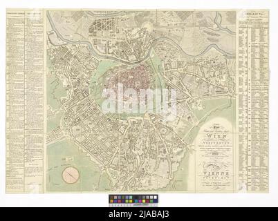 The latest plan of the main and residence city of Vienna and its suburbs. Artaria & Co. Verlag, Publishing House Stock Photo