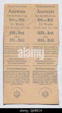 Food brands for bread or flour from the First World War, 1915. Unknown Stock Photo