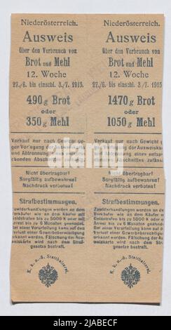 Food brands for bread or flour from the First World War, 1915. Unknown Stock Photo