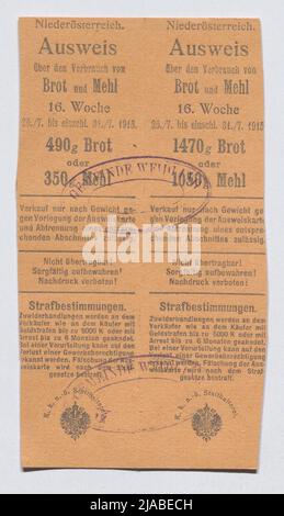 Food brands for bread or flour from the First World War, 1915. Unknown Stock Photo