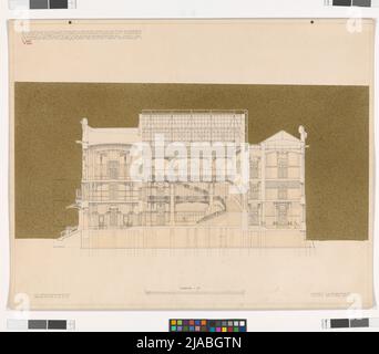 Emperor Franz Josef-Stadtmuseum, closer competition, cross-section. Otto Wagner (1841-1918) Stock Photo