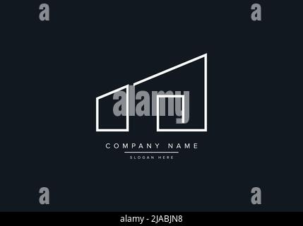 Line art logo icon of a house or home Stock Vector