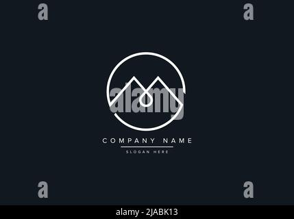 Line art logo icon of a mountain Stock Vector