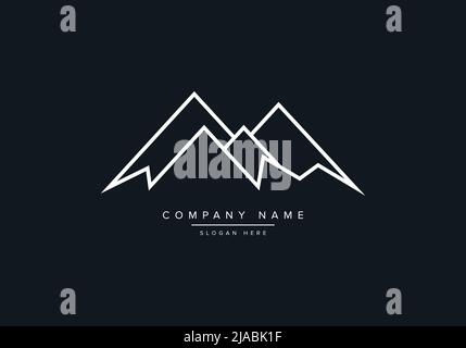 Line art logo icon of a mountain Stock Vector