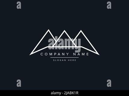 Line art logo icon of a mountain Stock Vector