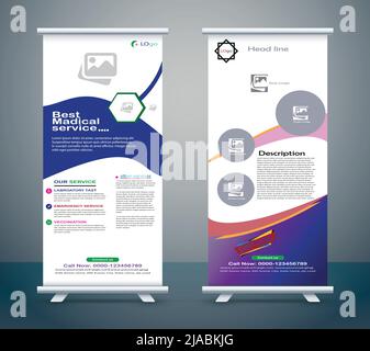 Roll up banner by design art Stock Vector