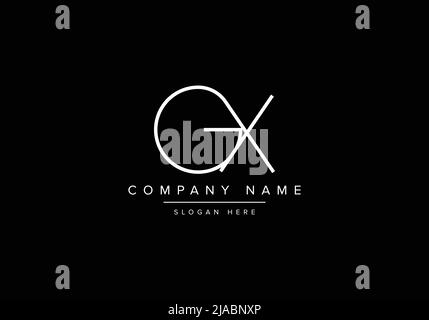Creative minimal line art icon logo, GX monogram logo Stock Vector