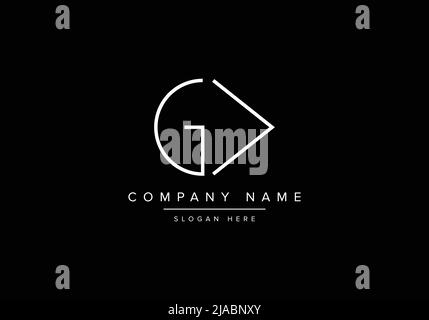 Creative minimal line art icon logo, GV monogram logo Stock Vector