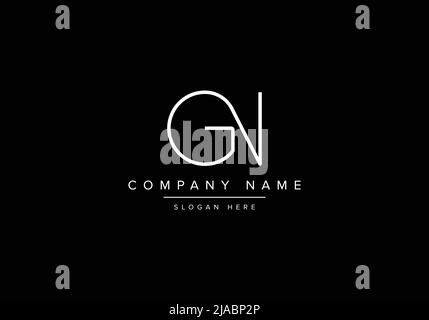 Creative minimal line art icon logo, GN monogram logo Stock Vector