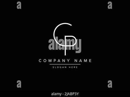 Creative minimal line art icon logo, GP monogram logo Stock Vector