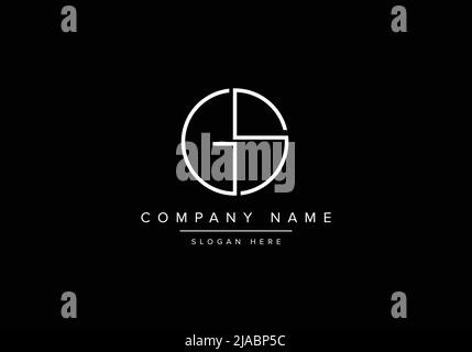 Creative minimal line art icon logo, GS monogram logo Stock Vector