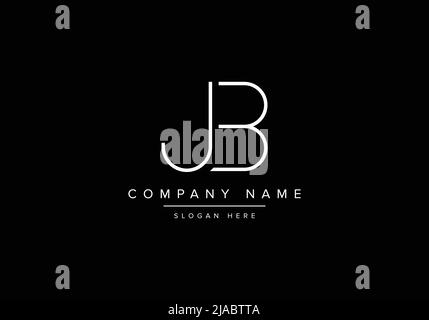 Creative minimal line art icon logo, JB monogram logo Stock Vector