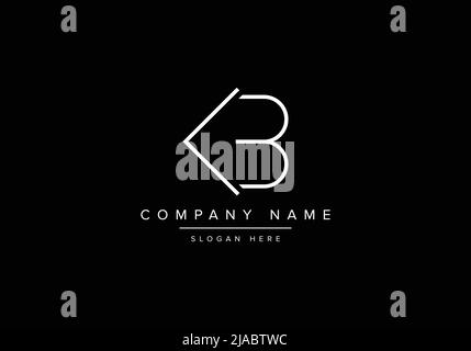 Creative minimal line art icon logo, KB monogram logo Stock Vector