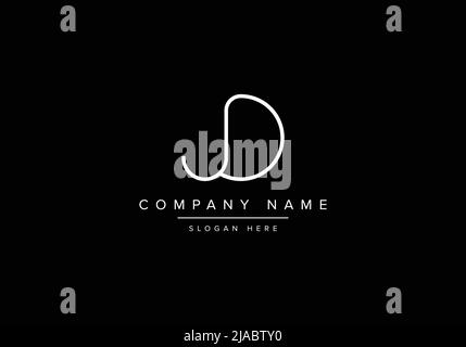 Creative minimal line art icon logo, JD monogram logo Stock Vector