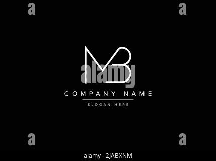 Creative minimal line art icon logo, MB monogram logo Stock Vector