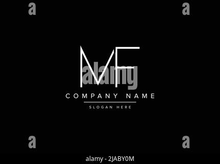 Creative minimal line art icon logo, MF monogram logo Stock Vector