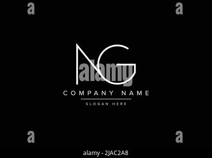 Creative minimal line art icon logo, NG monogram logo Stock Vector
