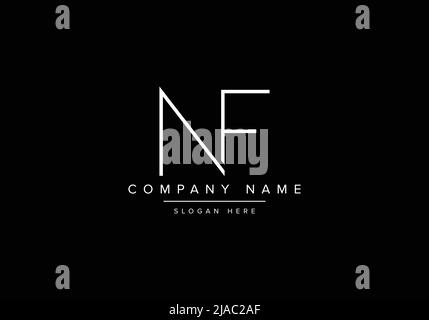 Creative minimal line art icon logo, NF monogram logo Stock Vector