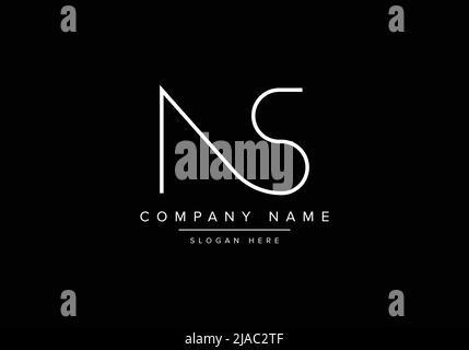 Creative minimal line art icon logo, NS monogram logo Stock Vector