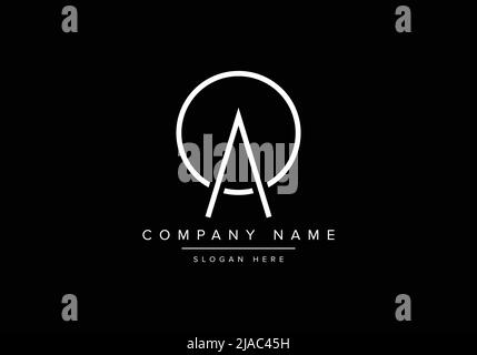 Creative minimal line art icon logo, OA monogram logo Stock Vector