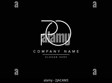 Creative minimal line art icon logo, [P monogram logo Stock Vector