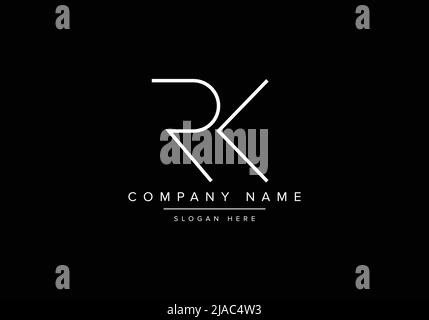 Creative minimal line art icon logo, RK monogram logo Stock Vector