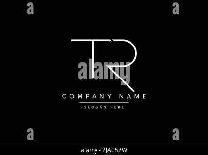Creative minimal line art icon logo, TR monogram logo Stock Vector