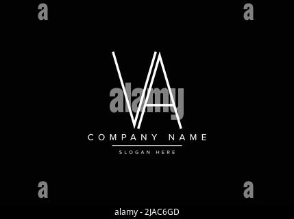 Creative minimal line art icon logo, VA monogram logo Stock Vector