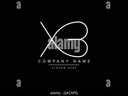 Creative minimal line art icon logo, XB monogram logo Stock Vector