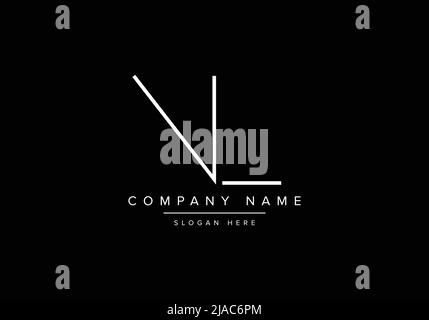 Creative minimal line art icon logo, NL monogram logo Stock Vector