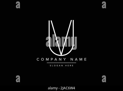 Creative minimal line art icon logo, UV monogram logo Stock Vector
