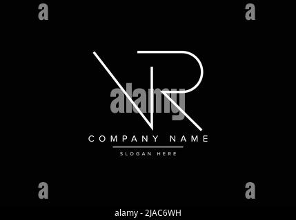 Creative minimal line art icon logo, NR monogram logo Stock Vector