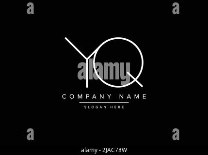 Creative minimal line art icon logo, YQ monogram logo Stock Vector