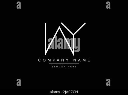 Creative minimal line art icon logo, WY monogram logo Stock Vector