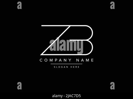 Creative minimal line art icon logo, ZB monogram logo Stock Vector
