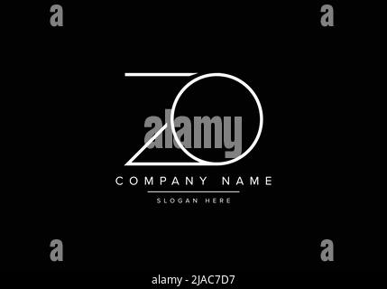 Creative minimal line art icon logo, ZO monogram logo Stock Vector