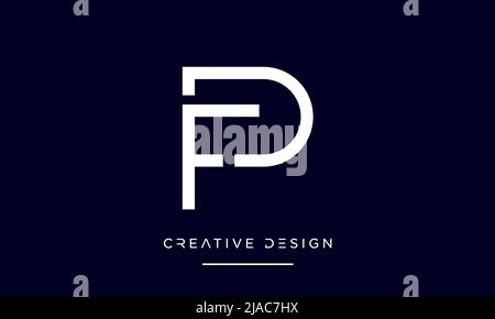 PF, FP, P or F Initial Letters Logo Monogram Vector Template Stock Vector