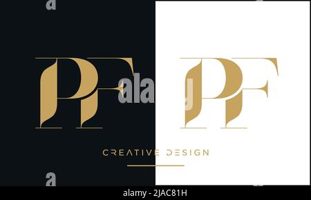 Pfpi Letters Logo sign fp pf icon sign interlaced letters p, F vector logo pf, fp ...