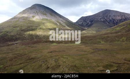 Aerial view of the Black Cullins on the Isle of Skye, Scotland, UK Stock Photo