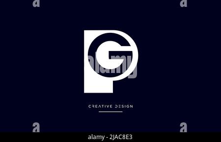 PG, GP, P or G Initial Letters Logo Monogram Stock Vector