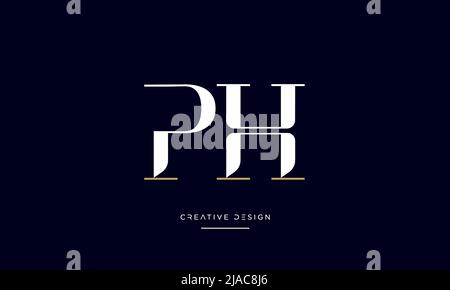 Alphabet Letters PH, HP, P or H Icon Logo Monogram Stock Vector