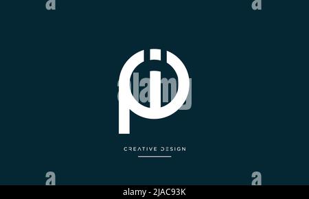 Alphabet PI, IP, P or I Letter Icon Logo Stock Vector