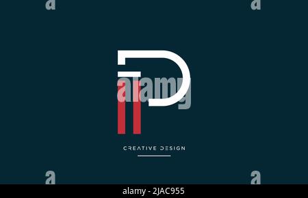 Alphabet PI, IP, P or I Letter Icon Logo Stock Vector