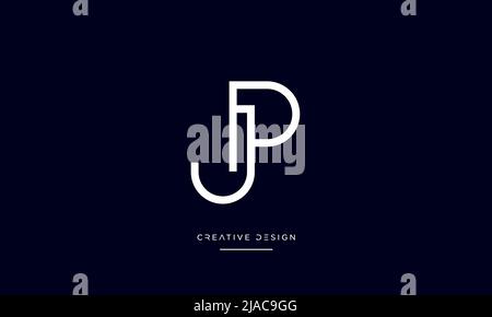 Alphabet Letters PJ or JP icon Logo Stock Vector