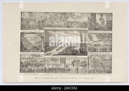 'Memory of the moments and Scenen in Vienna from 6th to October 31, 1848.'. Heinrich Gerhart, Lithograph Stock Photo
