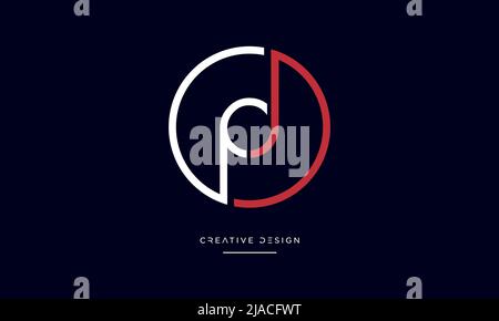 Alphabet Letters PJ or JP icon Logo Stock Vector
