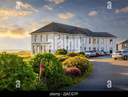 Polurrian On The Lizard, hotel situated in Mullion, Cornwall. Stock Photo