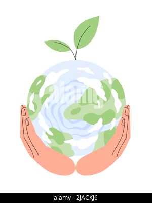 Caring for nature and environmental protection. Earth Day, ecology of ...